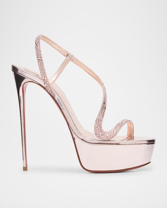 Christian Louboutin 150mm Rosalie Alta Strass Platform Slingback