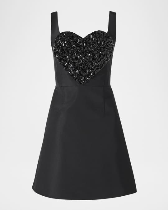 Crystal Heart Sleeveless Mini Dress