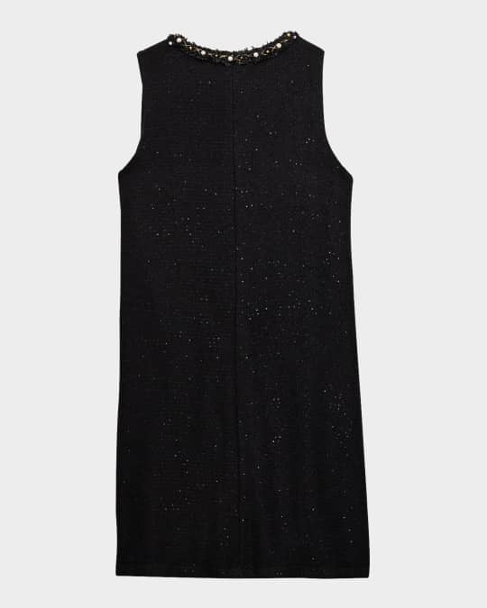 Girl's Julia Pearly Embellished Tweed Dress, Size 7-16