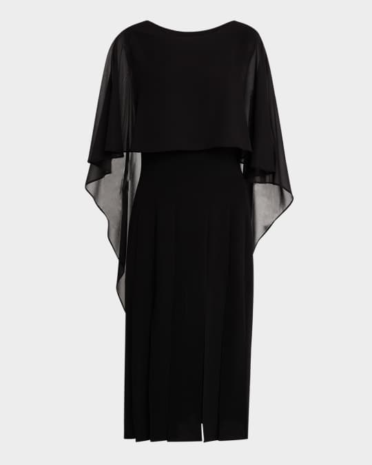 Car Wash Chiffon Cape Midi Dress