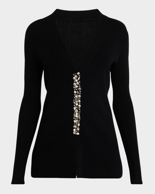 Cashmere Rhinestone-Embellished Cardigan