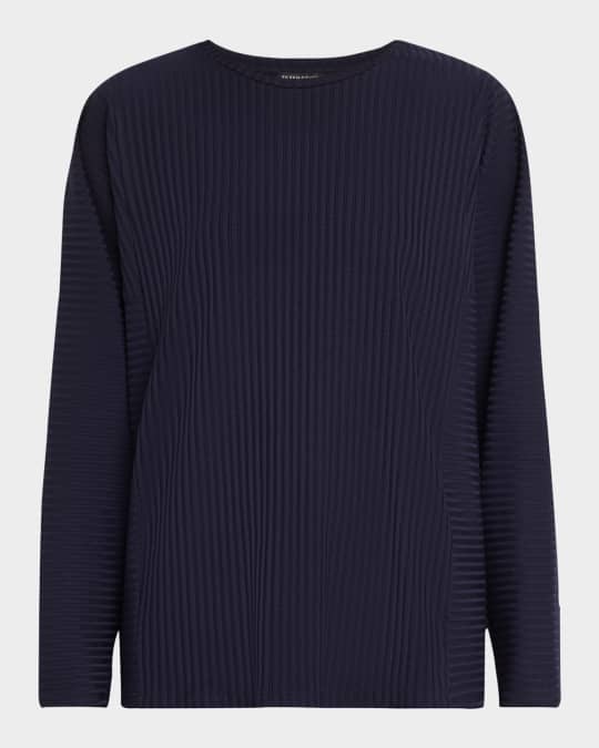 Crewneck Textured Stretch Rib Tunic