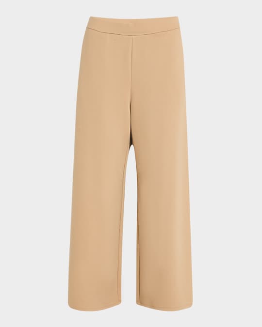 Cropped Wide-Leg Ponte Pants