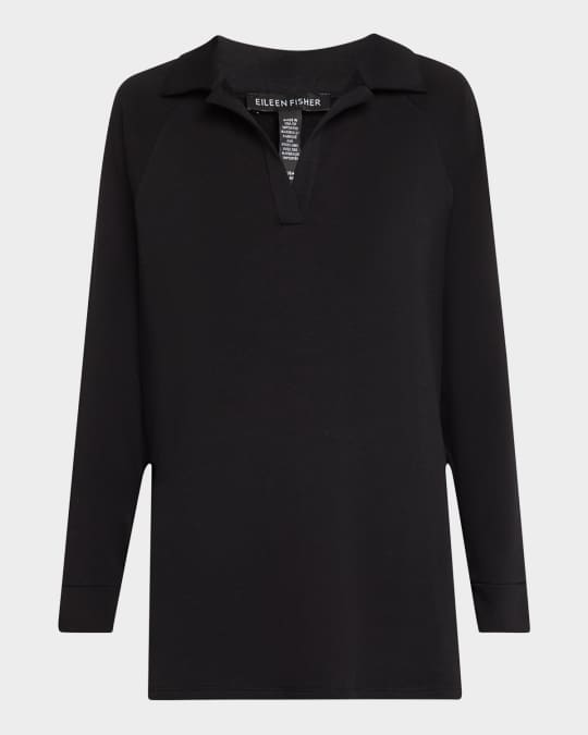 Raglan-Sleeve Brushed Terry Top