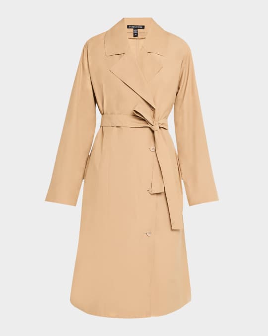 Eileen Fisher White Silk Trench Coat Eileen Fisher Trench Coats