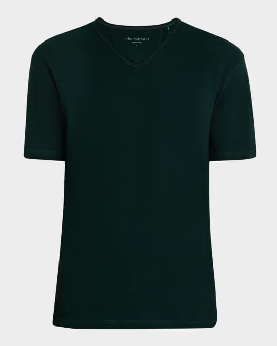 John Varvatos Men's Miles Slub V-Neck T-Shirt | Neiman Marcus