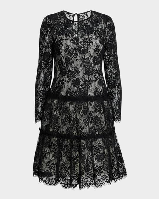 Ungaro Tiered Floral Lace Dress | Neiman Marcus