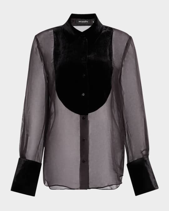 Liana Sheer Silk Velvet Blouse