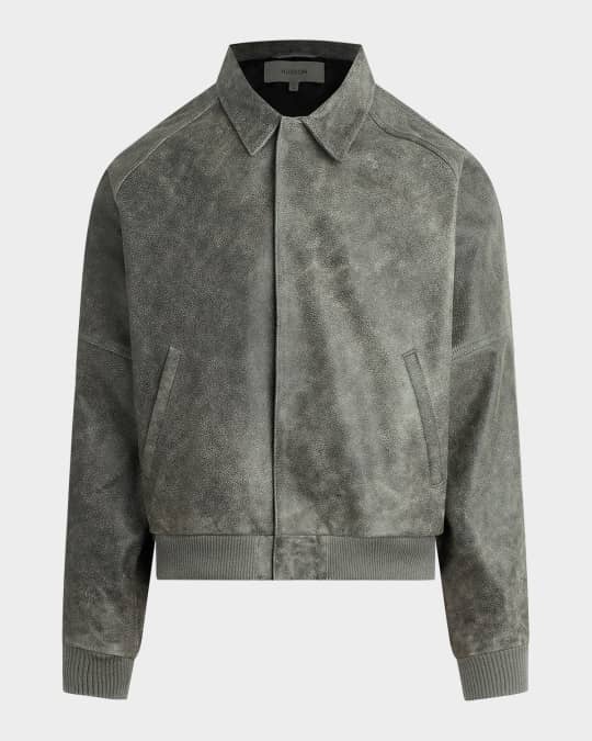Men's Leather Bomber Jacket