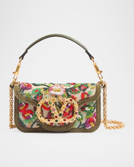 Valentino Garavani Loco Small Flower Beaded Shoulder Bag | Neiman