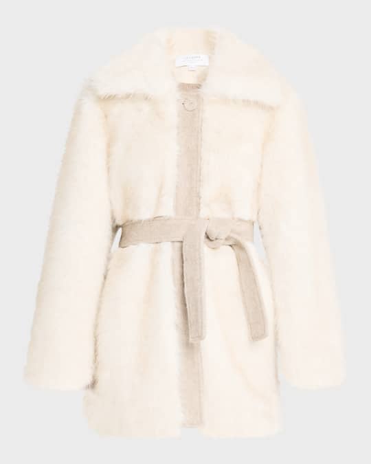 La Ligne Belted Faux Fur Coat Neiman Marcus