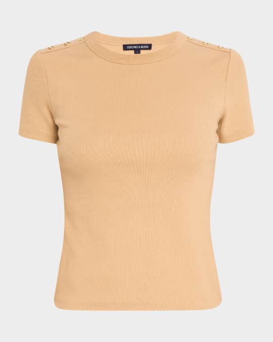 Draya Short-Sleeve Button Tee