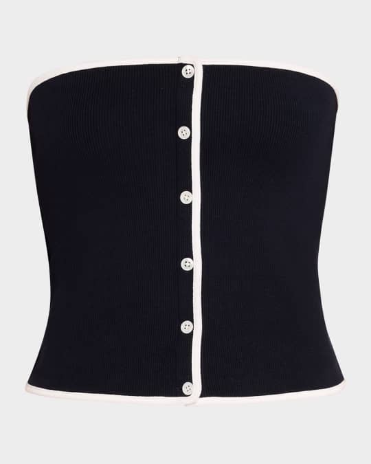 Valley Button-Front Tube Top