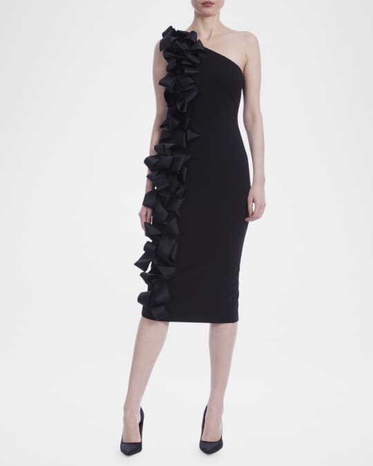 sachin and babi light blue dress Badgley Mischka Beaded Black Silk Chiffon Dress For Sale at 1stDibs