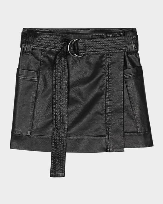 Rails Deanna Belted Faux Leather Mini Skirt Neiman Marcus