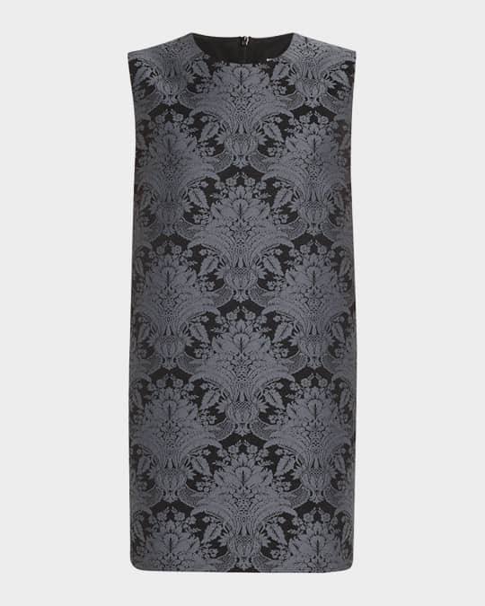 Romania Baroque Jacquard Sleeveless Mini Dress