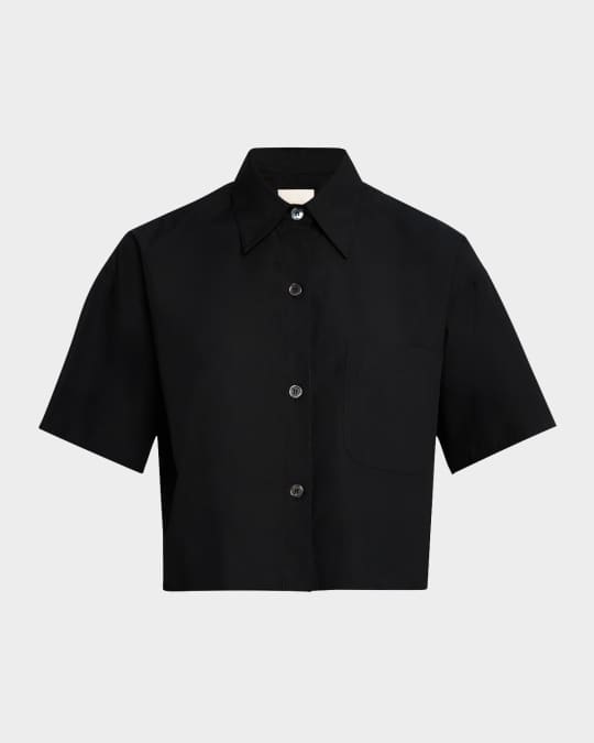 Hazelwood Balloon-Hem Cropped Shirt