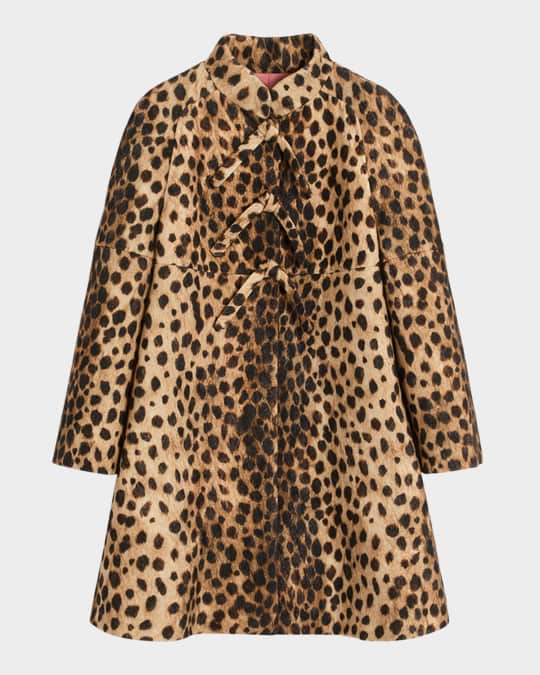 Valentino Garavani Leopard Print Bow Wool Coat Neiman Marcus
