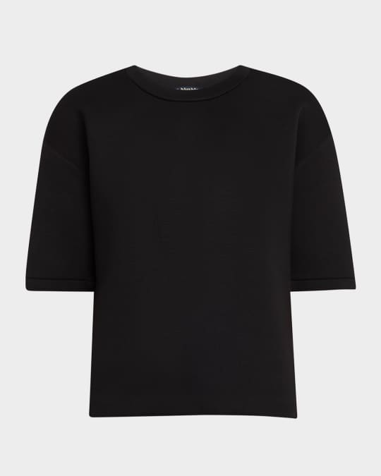 25SS new/Max Mara マンタイドロゴTシャツ T-Shirt Black Max Mara Tondo Short-Sleeve T-Shirt | Neiman Marcus
