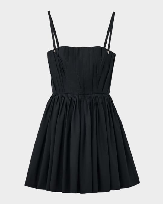 knee length dresses for ladies Gathered Neck Line Dress In Green – Jessie Liu Collection main image 0