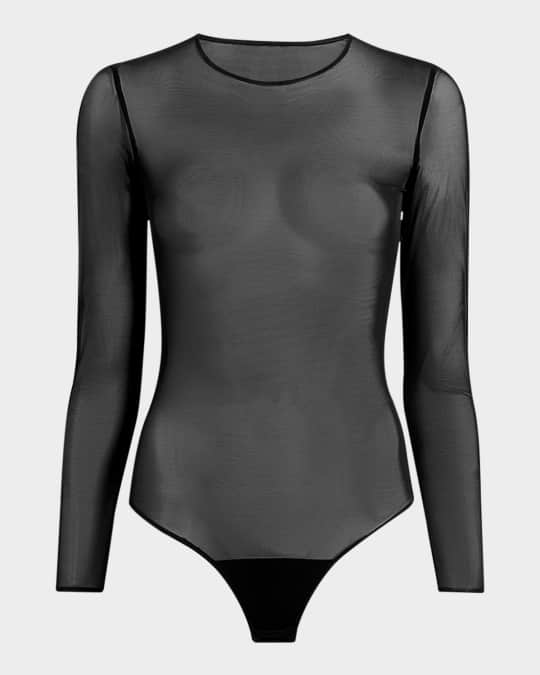 Long-Sleeve Mesh Bodysuit