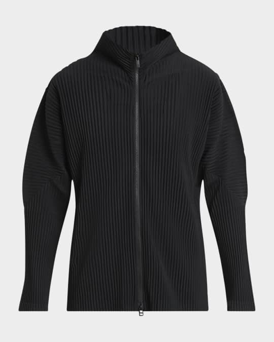 ファッション Homme Plisse Issey Miyake Men's Pleated Full-Zip Jacket ジャケット・アウター