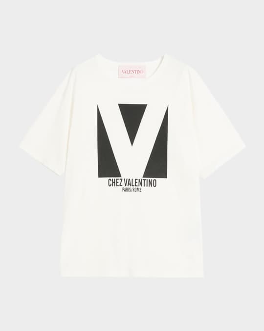 Valentino Garavani V-Logo Print Cotton Jersey T-Shirt | Neiman Marcus