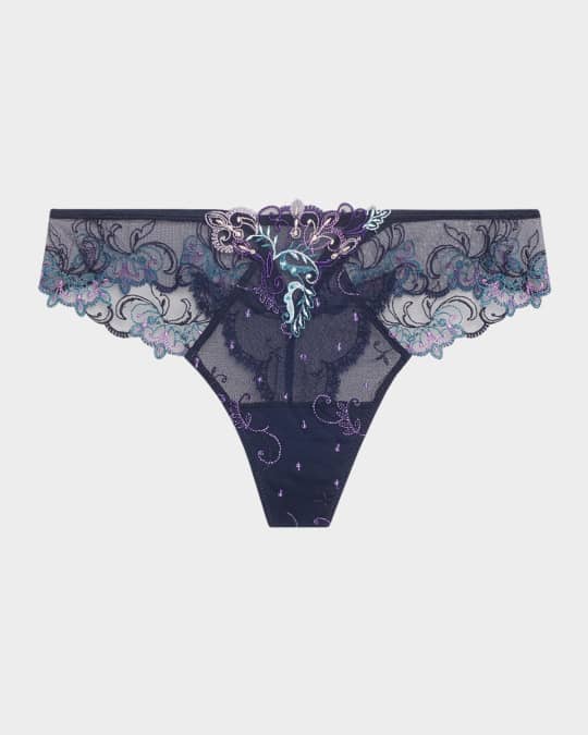 Deesse Desirs Embroidered Tulle Thong