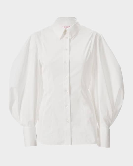 Full-Sleeve Cotton Button-Down Top