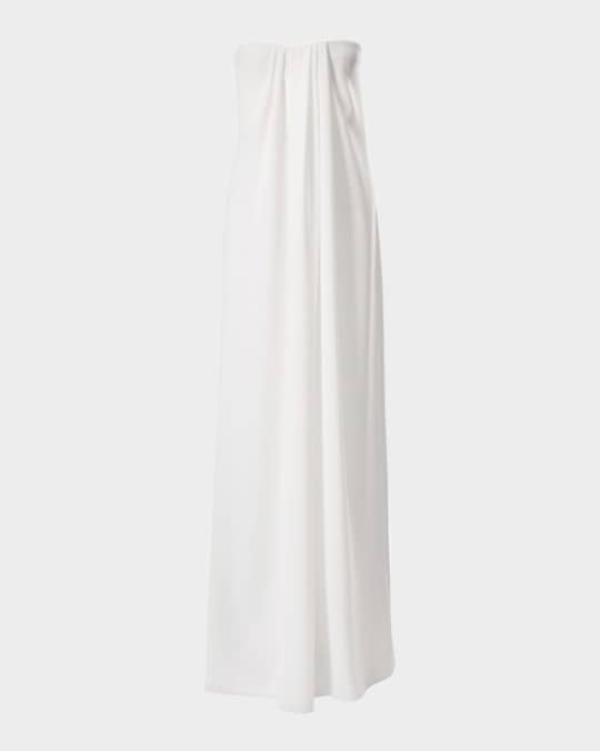 Draped-Front Strapless Gown