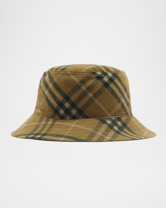 Burberry Twill Check-Print Bucket Hat | Neiman Marcus