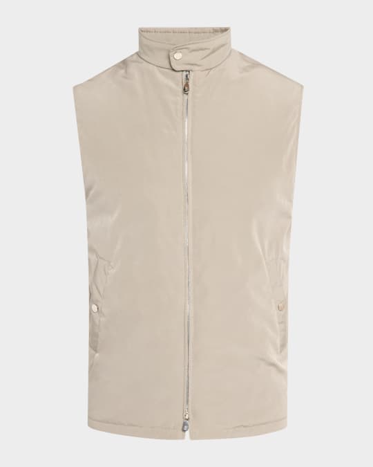Men's Water-Resistant Microfiber Full-Zip Vest