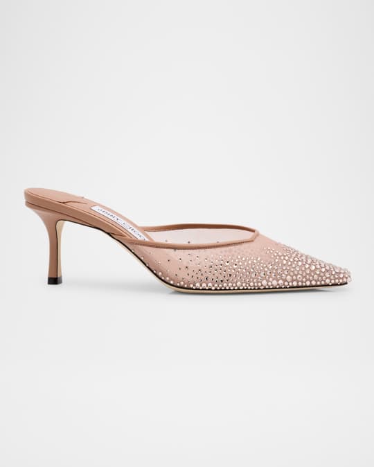 Jimmy Choo Vivi Crystal Mesh Mule Pumps | Neiman Marcus