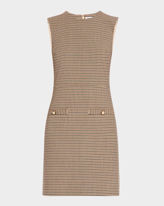 Yumi Sleeveless Houndstooth Mini Dress