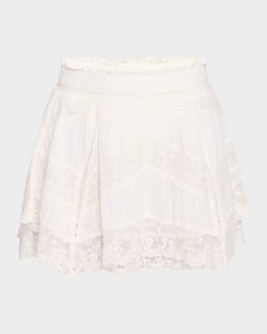 LoveShackFancy Idal Lace Mini Skirt | Neiman Marcus