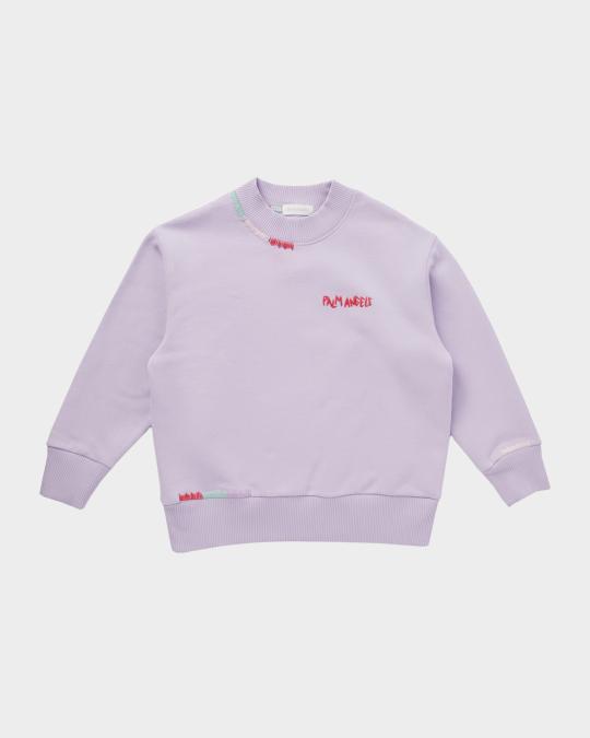 Palm Angels Girl's Embroidered Logo-Print Sweatshirt, Size 14 | Neiman ...
