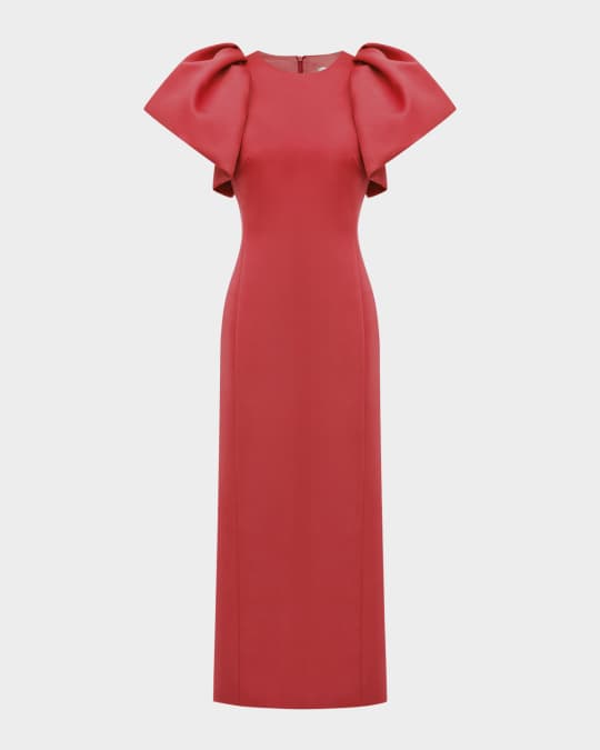 LEO LIN Lucinda Puff-Sleeve Column Gown | Neiman Marcus