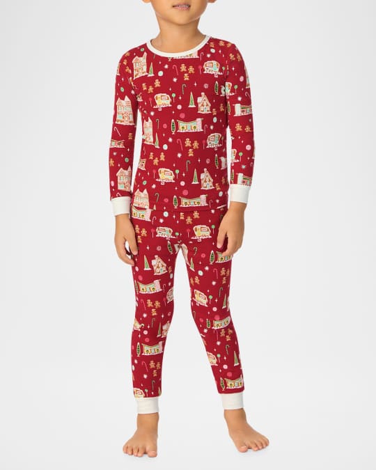 Kid's Exclusive Gingerbread-Print Footie, Size 2-12