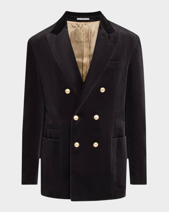 ボトムスその他 Brunello Cucinelli Double-Breasted Blazer With Adjustable Brunello Cucinelli Men's Velvet Double-Breasted Dinner