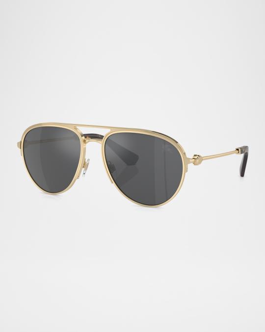 Burberry BE3155 Mirrored Aviator Sunglasses | Neiman Marcus