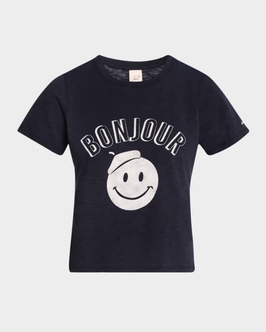 Maglietta Donna Paris Travel Con Torre Eiffel - Tee Bonjour, Morbida Misto Rayon, Vestibilità Rilassata, 5 Taglie S-2XL