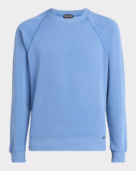 Men's Melange Cotton Raglan Crewneck Sweater