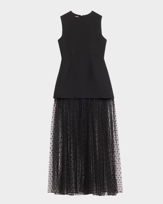 Adam Lippes Sleeveless Swiss-Dot Tulle Peplum Gown | Neiman Marcus