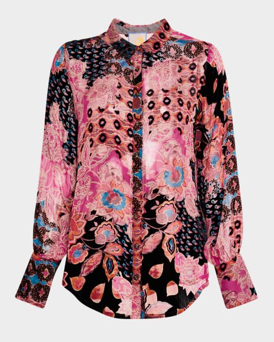 Yrene Button-Down Floral Blouse