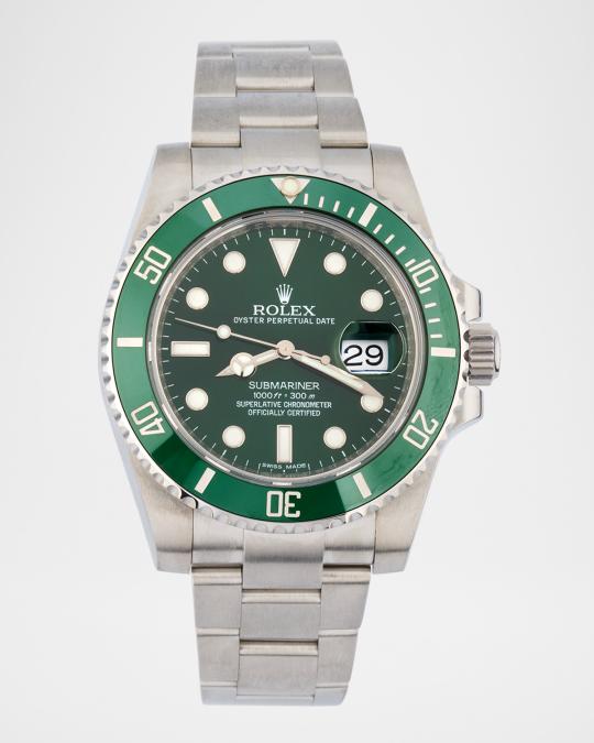 Vintage Watches Rolex Submariner Date Stainless Steel and Green Ceramic ...