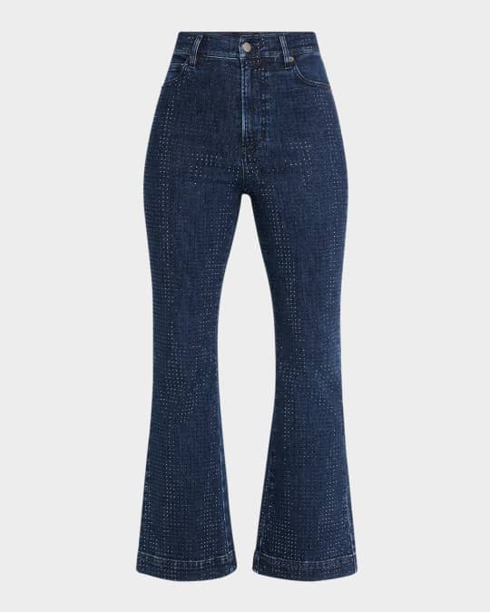 Carson High-Rise Ankle Flare Rhinestone Jeans