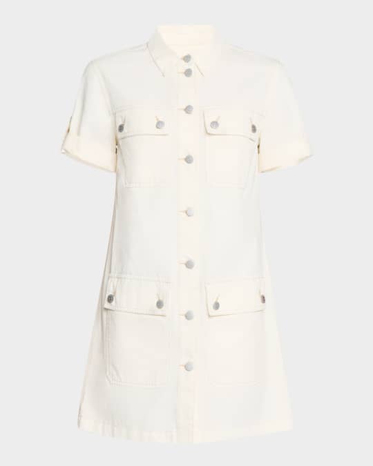 Warren Short-Sleeve Denim Mini Dress