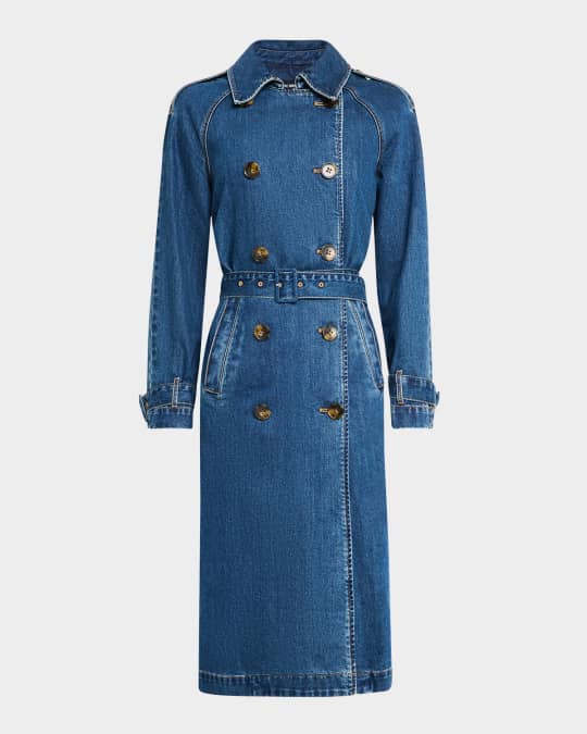 Veronica Beard Zuma Denim Trench Coat Neiman Marcus