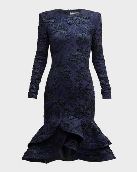 Oscar de la Renta シルクワンピース 4　L　XL Oscar de la Renta シルクワンピース 4 L XL Oscar de la Renta