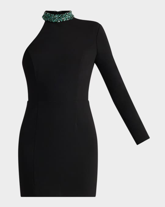 ☆WEEKEND☆直営店買付☆お洒落Crepe De Scene Dress/ASSUAN1234 Zac Posen Wicked x Zac Posen Crystal Crepe Mini Dress
